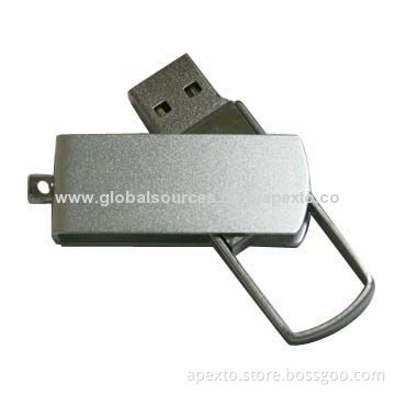 Metal Swivel USB Flash Drive with 16GB Storage Capacity, Supports Password and Bootable Function